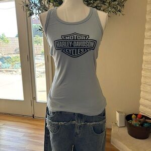 Harley-Davidson Light Blue Sleeveless Top
